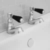 Lancaster Black Traditional Bath Taps