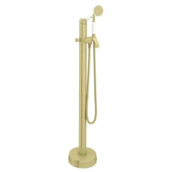Lancaster Traditional Brushed Brass Single Lever Freestanding Bath Shower Mixer -Faucet Shop lbb8fs d2