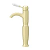 Lancaster Traditional Brushed Brass Tall Mono Basin Mixer