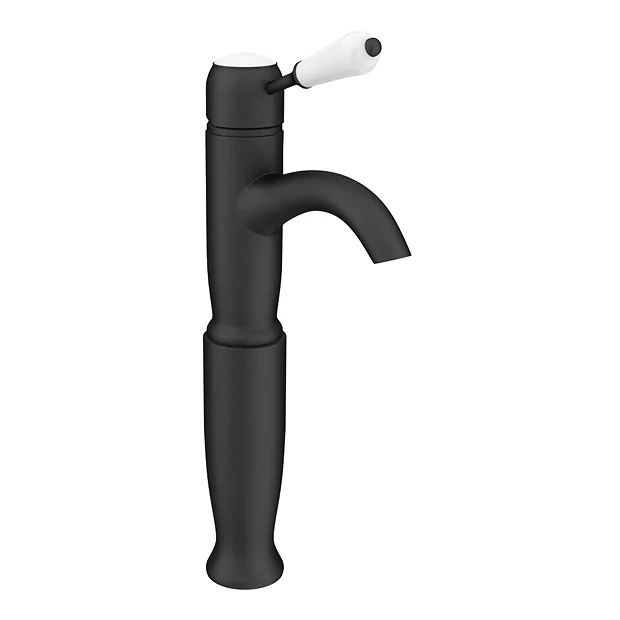 Lancaster Traditional Matt Black Tall Mono Basin Mixer Tap 3 Lancaster Traditional Matt Black Tall Mono Basin Mixer Tap - Image 3