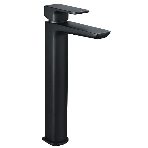 Mileto Matt Black High Rise Mono Basin Mixer Tap 1 Mileto Matt Black High Rise Mono Basin Mixer Tap
