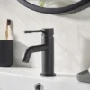 Bristan Mila Black Mono Basin Mixer With Clicker Waste