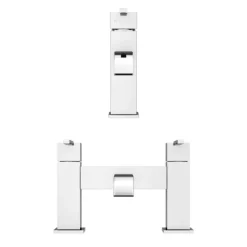 Milan Modern Mono Basin Mixer And Bath Filler - Chrome -Faucet Shop mil001mil008d4n