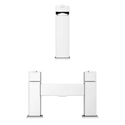 Milan Modern Mono Basin Mixer And Bath Filler - Chrome