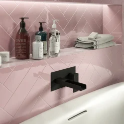 Monza Matt Black Waterfall Wall Mounted Bath Filler