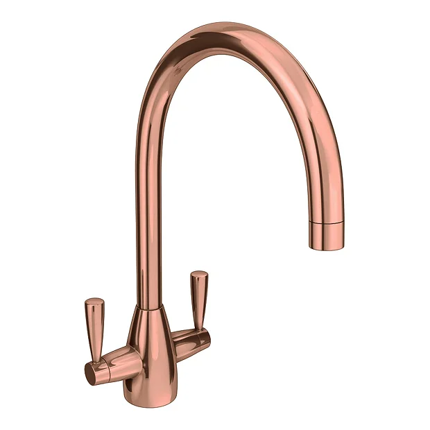 Ontario Modern Copper Dual Lever Kitchen Mixer Tap 1 Ontario Modern Copper Dual Lever Kitchen Mixer Tap