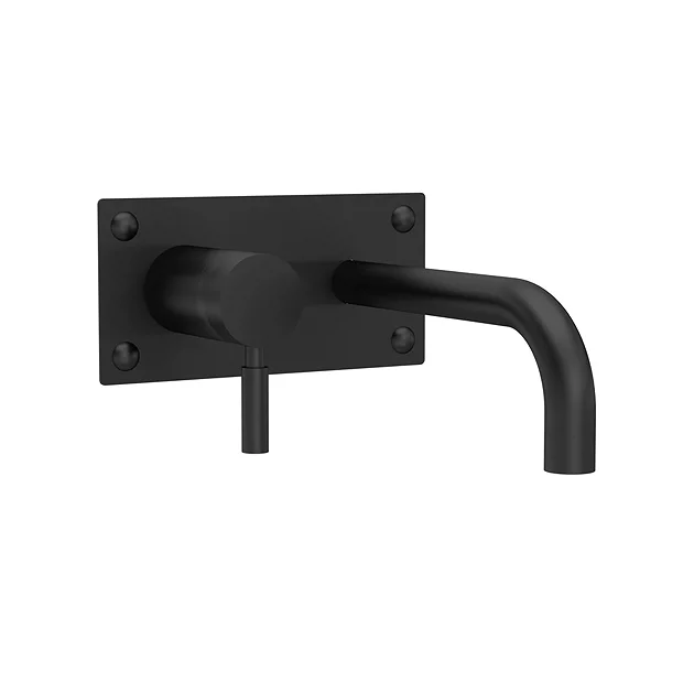 Hudson Reed Tec Single Lever Wall Mounted Bath/Basin Filler - Matt Black - PK42T 1 Hudson Reed Tec Single Lever Wall Mounted Bath/Basin Filler - Matt Black - PK42T