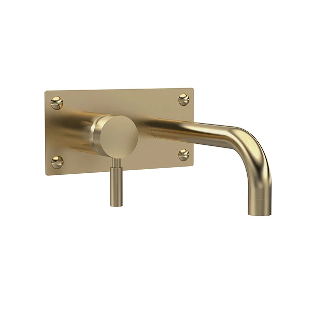 Hudson Reed Tec Single Lever Wall Mounted Bath/Basin Filler - Brushed Brass 1 Hudson Reed Tec Single Lever Wall Mounted Bath/Basin Filler - Brushed Brass