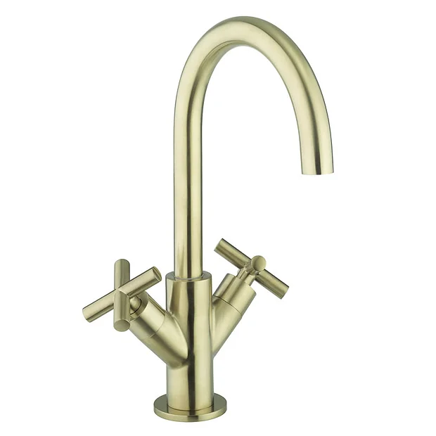 Crosswater MPRO Crosshead Brushed Brass Mono Basin Mixer 2 Crosswater MPRO Crosshead Brushed Brass Mono Basin Mixer - Image 2