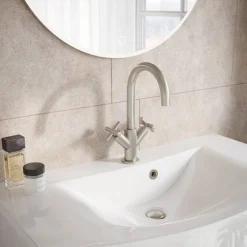 Crosswater MPRO Crosshead Brushed Stainless Steel Mono Basin Mixer