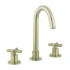 Crosswater MPRO Crosshead Brushed Brass Deck Mounted 3 Hole Set Basin Mixer
