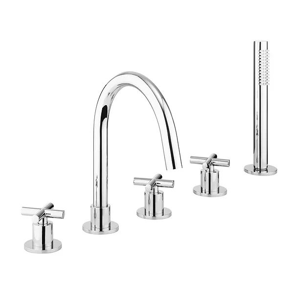 Crosswater MPRO Crosshead Chrome 5 Hole Set Bath Shower Mixer 1 Crosswater MPRO Crosshead Chrome 5 Hole Set Bath Shower Mixer