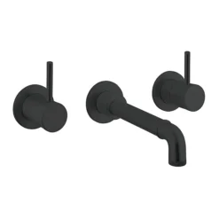 Crosswater MPRO Industrial Wall Mounted 3 Hole Set Basin Mixer - Carbon Black