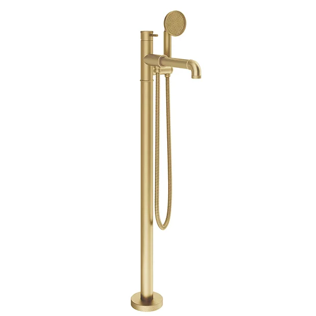 Crosswater - MPRO Industrial Bath Shower Mixer Floor Standing Brushed Brass 2 Crosswater - MPRO Industrial Bath Shower Mixer Floor Standing Brushed Brass - Image 2