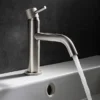 Crosswater MPRO Monobloc Basin Mixer With Knurled Detailing - Brushed Stainless Steel Effect