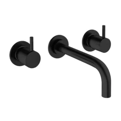 Crosswater MPRO Wall Mounted 3 Hole Set Basin Mixer - Matt Black