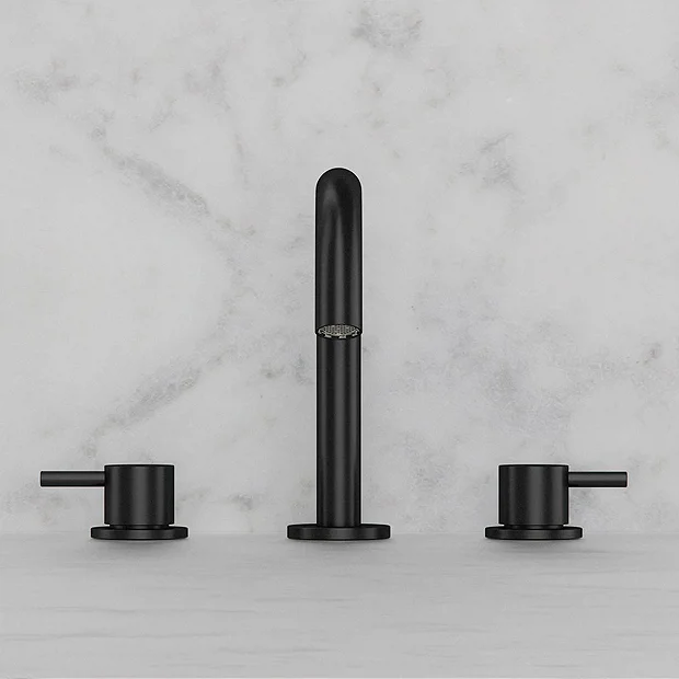 Crosswater MPRO Deck Mounted 3 Hole Set Basin Mixer - Matt Black 1 Crosswater MPRO Deck Mounted 3 Hole Set Basin Mixer - Matt Black