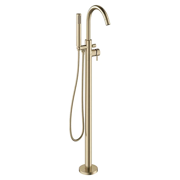 Crosswater MPRO Floor Mounted Freestanding Bath Shower Mixer - Brushed Brass 2 Crosswater MPRO Floor Mounted Freestanding Bath Shower Mixer - Brushed Brass - Image 2