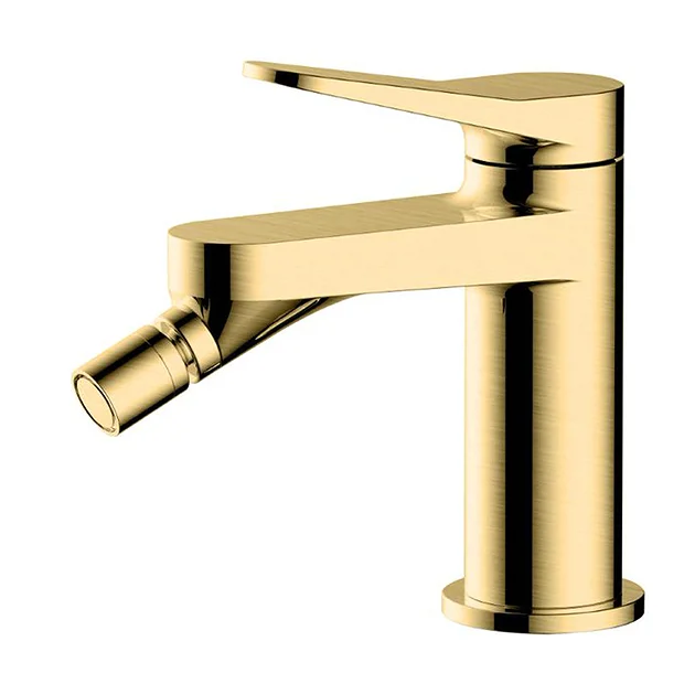 RAK Petit Round Bidet Mixer Tap Brushed Gold 1 RAK Petit Round Bidet Mixer Tap Brushed Gold
