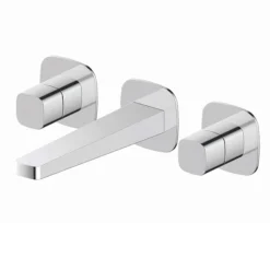 RAK Petit Square Wall Mounted (3TH) Basin Mixer Chrome