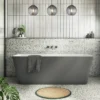 Arezzo Round Gunmetal Grey Wall Mounted (3TH) Bath Filler Tap