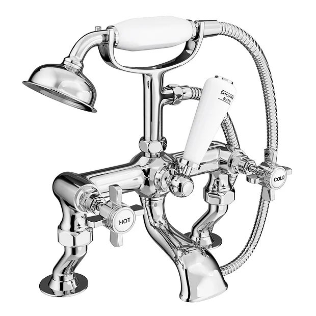 Regent Traditional 3/4" Cranked Bath Shower Mixer - Chrome 2 Regent Traditional 3/4" Cranked Bath Shower Mixer - Chrome - Image 2