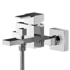 Asquiths Revival Wall Mounted Bath Shower Mixer With Shower Kit