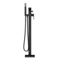 Toreno Modern Matt Black Floor Mounted Free-standing Bath Shower Mixer 7 Toreno Modern Matt Black Floor Mounted Free-standing Bath Shower Mixer -Faucet Shop tbfst d2