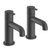 Heritage Dartmouth Bath Pillar Taps - Matt Black