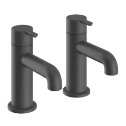 Heritage Dartmouth Bath Pillar Taps - Matt Black