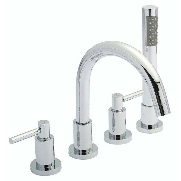 Hudson Reed - Tec Lever 4 Tap Hole Bath Mixer With Swivel Spout, Shower Kit & Hose Retainer 1 Hudson Reed - Tec Lever 4 Tap Hole Bath Mixer With Swivel Spout, Shower Kit & Hose Retainer