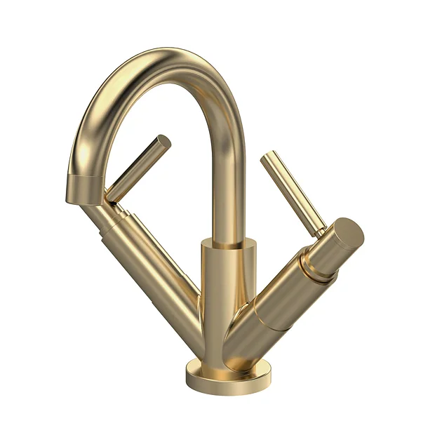 Hudson Reed Tec Lever Mono Basin Mixer Tap Inc. Swivel Spout & Waste - Brushed Brass 2 Hudson Reed Tec Lever Mono Basin Mixer Tap Inc. Swivel Spout & Waste - Brushed Brass - Image 2