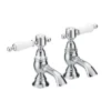 Heritage - Glastonbury Basin Pillar Taps - Chrome