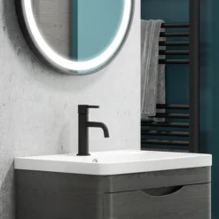 Toreno Matt Black Round Basin Mono Mixer Tap -Faucet Shop tmbbt d1