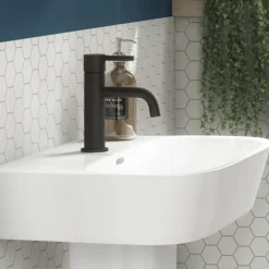 Toreno Matt Black Round Basin Mono Mixer Tap -Faucet Shop tmbbtd3