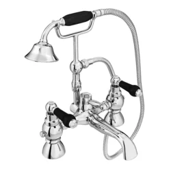 Chatsworth 1928 Traditional Black Lever Freestanding Bath Shower Mixer Tap -Faucet Shop trad011dblkfs d1