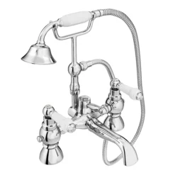 Chatsworth 1928 Traditional White Lever Freestanding Bath Shower Mixer Tap -Faucet Shop trad011dfs d1