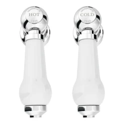 Chatsworth 1928 Traditional White Lever Freestanding Bath Shower Mixer Tap -Faucet Shop trad011dfs d2