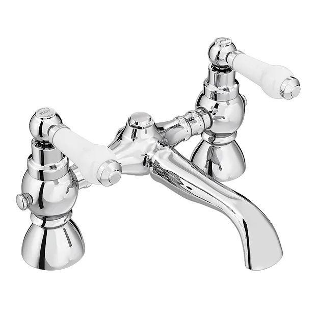 Chatsworth 1928 Traditional White Lever Bath Filler Tap 2 Chatsworth 1928 Traditional White Lever Bath Filler Tap - Image 2