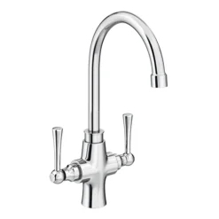 Trafalgar Polished Chrome Dual Lever Kitchen Mixer Tap -Faucet Shop trktchr d1