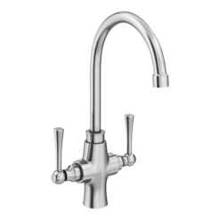 Trafalgar Brushed Nickel Dual Lever Kitchen Mixer Tap -Faucet Shop trktnic d2