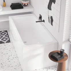Villeroy & Boch Villeroy And Boch Architectura Matt Black Wall Mounted Square Bath Spout