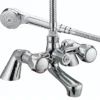 Bristan - Club Pillar Bath Shower Mixer - Chrome With Metal Heads