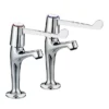Bristan - Value Lever High Neck Pillar Taps With 6" Levers - VAL-HNK-C-6-CD