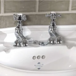 Silverdale Victorian Cloakroom Basin Pillar Taps Chrome