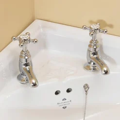 Silverdale Victorian Cloakroom Basin Pillar Taps Chrome -Faucet Shop vctbscplchrp
