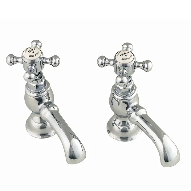 Silverdale Victorian Bath Pillar Taps Chrome 2 Silverdale Victorian Bath Pillar Taps Chrome - Image 2