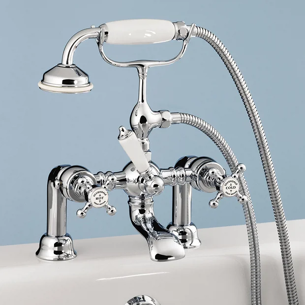Silverdale Victorian Bath Shower Mixer Taps Chrome 1 Silverdale Victorian Bath Shower Mixer Taps Chrome