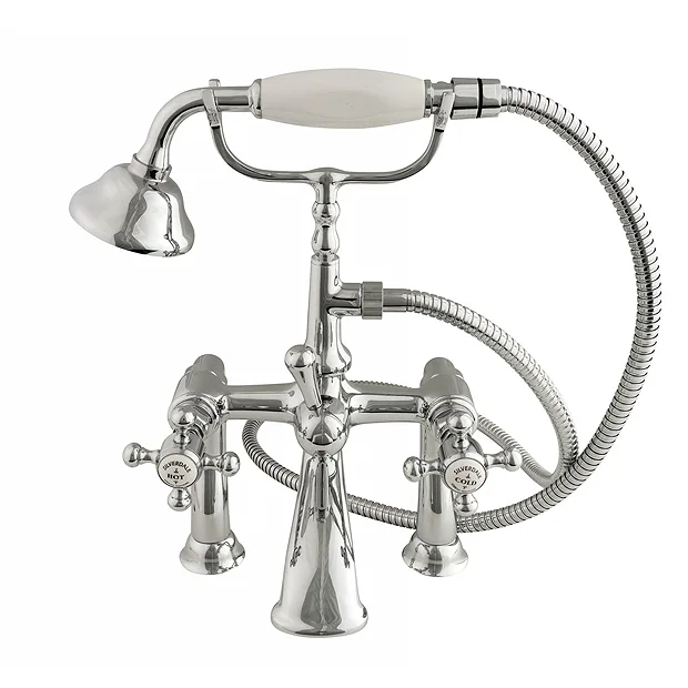 Silverdale Victorian Bath Shower Mixer Taps Chrome 2 Silverdale Victorian Bath Shower Mixer Taps Chrome - Image 2