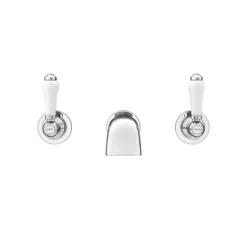 Chatsworth 1928 Traditional Wall Mounted White Lever Bath Filler Tap -Faucet Shop vic16d d3